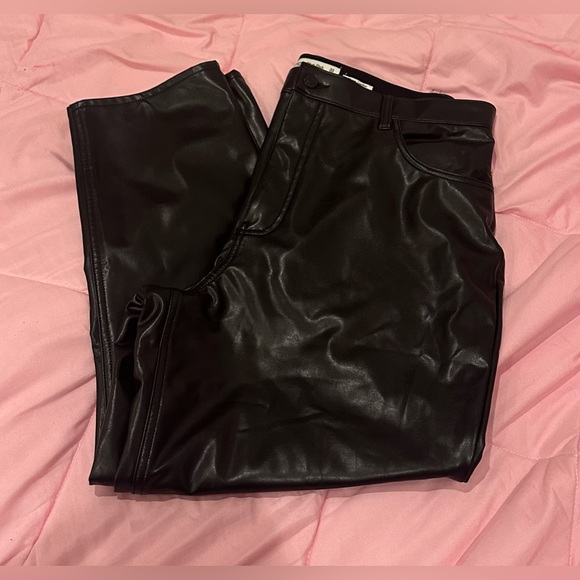 Abercrombie & Fitch vegan leather ankle straight high rise size 16 - Picture 3 of 7